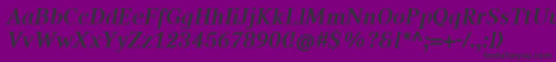 Fonte CompatilTextLtComBoldItalic – fontes pretas em um fundo violeta