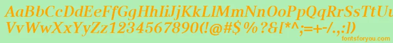 CompatilTextLtComBoldItalic Font – Orange Fonts on Green Background