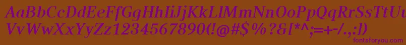 CompatilTextLtComBoldItalic Font – Purple Fonts on Brown Background