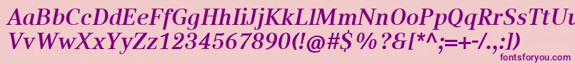 CompatilTextLtComBoldItalic Font – Purple Fonts on Pink Background