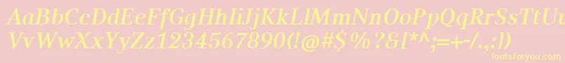 CompatilTextLtComBoldItalic Font – Yellow Fonts on Pink Background