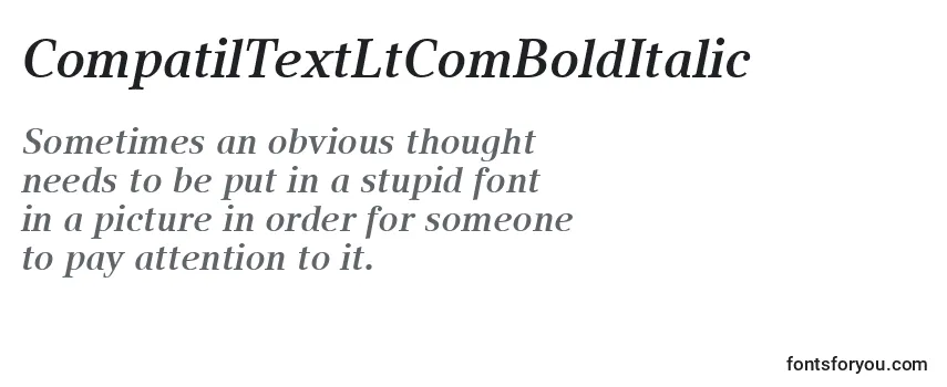 Review of the CompatilTextLtComBoldItalic Font