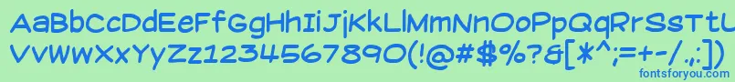 SuplexmentaryComicNc Font – Blue Fonts on Green Background