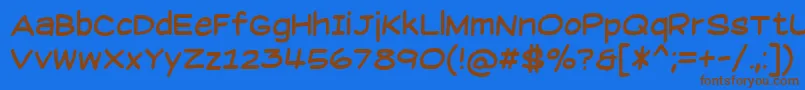SuplexmentaryComicNc Font – Brown Fonts on Blue Background