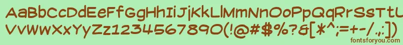 Czcionka SuplexmentaryComicNc – brązowe czcionki na zielonym tle