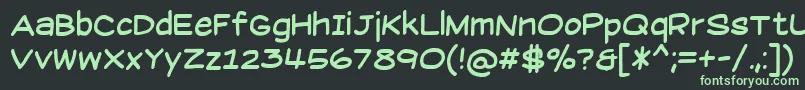 フォントSuplexmentaryComicNc – 黒い背景に緑の文字