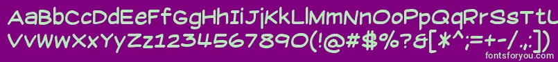 SuplexmentaryComicNc Font – Green Fonts on Purple Background