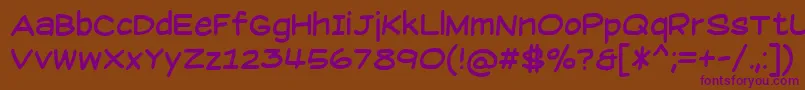 SuplexmentaryComicNc Font – Purple Fonts on Brown Background