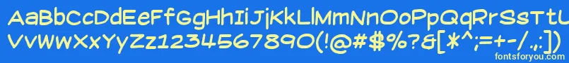Czcionka SuplexmentaryComicNc – żółte czcionki na niebieskim tle