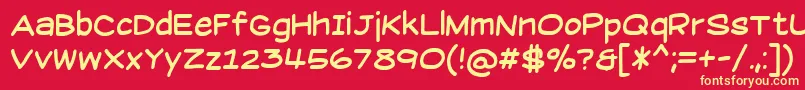 SuplexmentaryComicNc Font – Yellow Fonts on Red Background