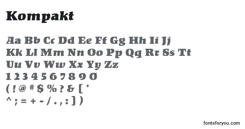 Schriftart Kompakt – Alphabet, Zahlen, spezielle Symbole