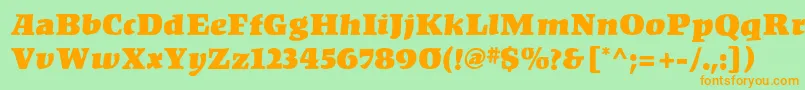 Kompakt Font – Orange Fonts on Green Background