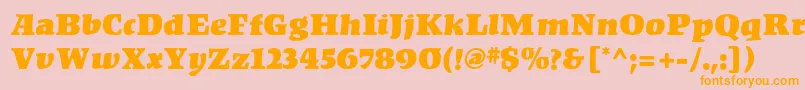 Kompakt-Schriftart – Orangefarbene Schriften auf rosa Hintergrund