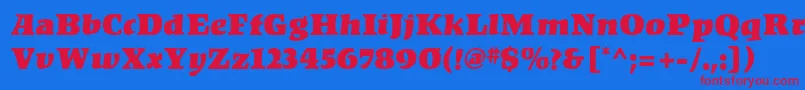 Kompakt Font – Red Fonts on Blue Background