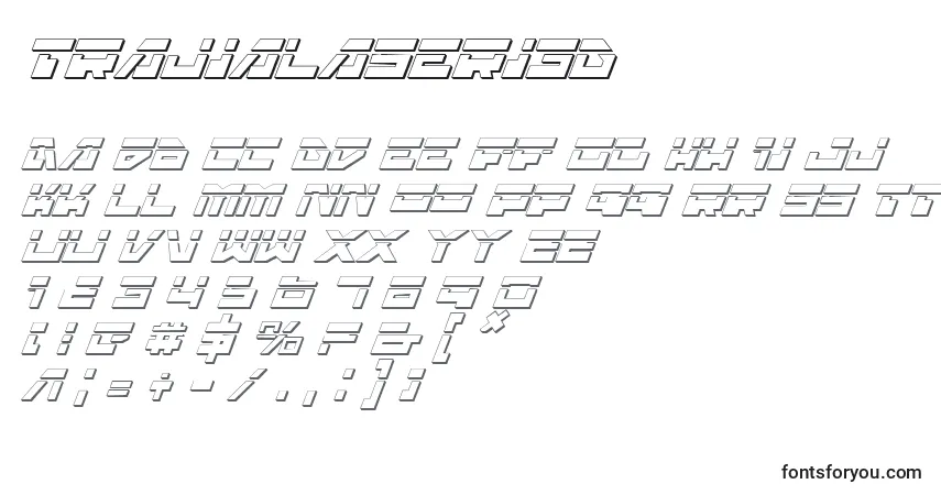 Czcionka Trajialaseri3D – alfabet, cyfry, specjalne znaki