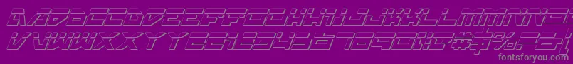 Trajialaseri3Dフォントについての詳細 フォントTrajialaseri3D – 紫の背景に灰色の文字