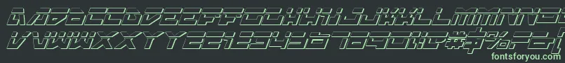 Trajialaseri3D Font – Green Fonts on Black Background