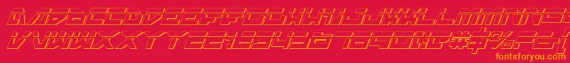 フォントTrajialaseri3D – 赤い背景にオレンジの文字