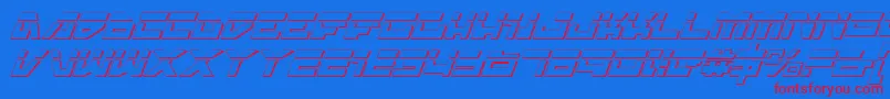 Trajialaseri3D-Schriftart – Rote Schriften auf blauem Hintergrund