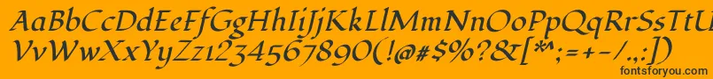 FondamentoItalic Font – Black Fonts on Orange Background