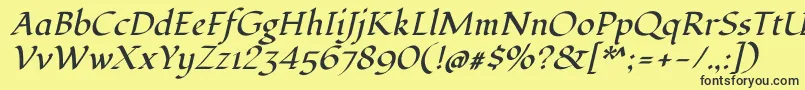 FondamentoItalic Font – Black Fonts on Yellow Background