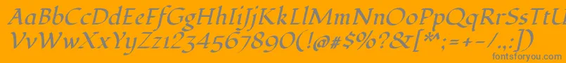 フォントFondamentoItalic – オレンジの背景に灰色の文字