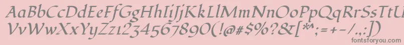 FondamentoItalic Font – Gray Fonts on Pink Background