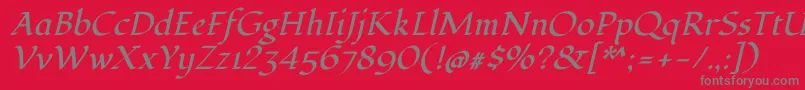 FondamentoItalic Font – Gray Fonts on Red Background