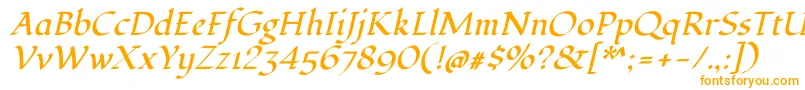 FondamentoItalic Font – Orange Fonts on White Background