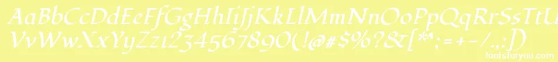 FondamentoItalic Font – White Fonts on Yellow Background