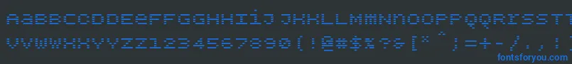 Bpdotsunicaseminusbold-fontti – siniset fontit mustalla taustalla