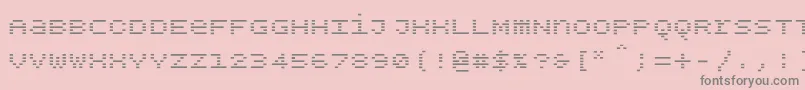 Bpdotsunicaseminusbold-fontti – harmaat kirjasimet vaaleanpunaisella taustalla