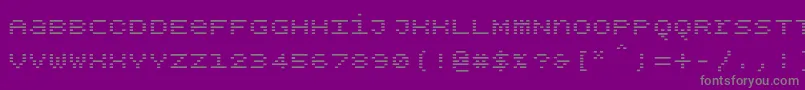 Weitere Informationen zur Bpdotsunicaseminusbold-Schriftart Bpdotsunicaseminusbold-Schriftart – Graue Schriften auf violettem Hintergrund