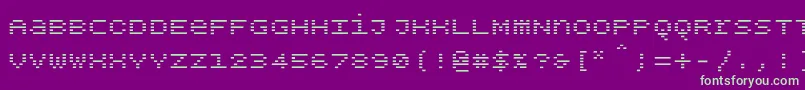 Fonte Bpdotsunicaseminusbold – fontes verdes em um fundo violeta