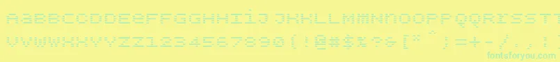 Bpdotsunicaseminusbold-Schriftart – Grüne Schriften auf gelbem Hintergrund