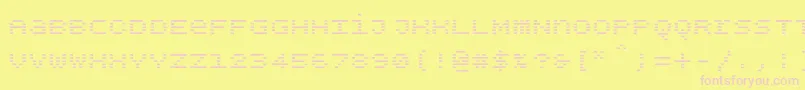 Czcionka Bpdotsunicaseminusbold – różowe czcionki na żółtym tle