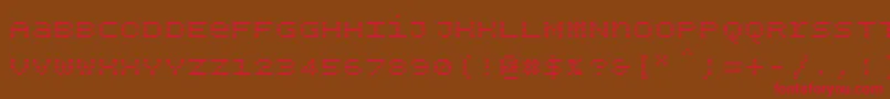 Bpdotsunicaseminusbold Font – Red Fonts on Brown Background