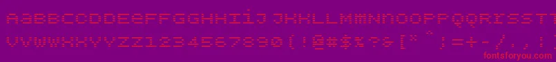 Шрифт Bpdotsunicaseminusbold – красные шрифты на фиолетовом фоне