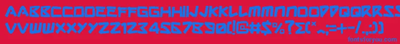 Sharkmadeinjapan Font – Blue Fonts on Red Background