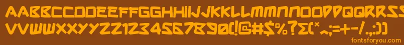 Sharkmadeinjapan Font – Orange Fonts on Brown Background