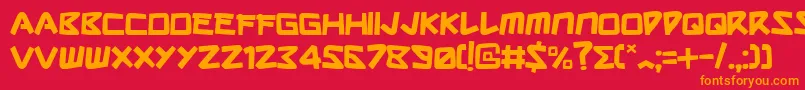 Sharkmadeinjapan Font – Orange Fonts on Red Background