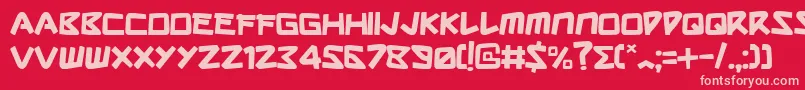 Sharkmadeinjapan Font – Pink Fonts on Red Background