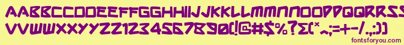 Sharkmadeinjapan Font – Purple Fonts on Yellow Background