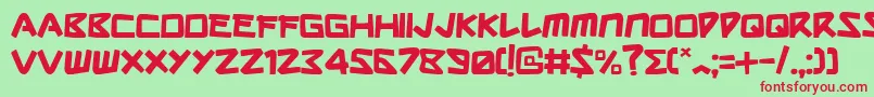 Sharkmadeinjapan Font – Red Fonts on Green Background