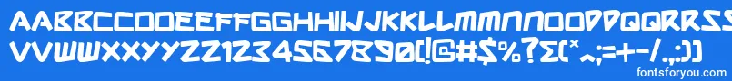 Sharkmadeinjapan Font – White Fonts on Blue Background