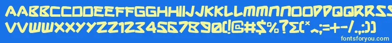 Sharkmadeinjapan Font – Yellow Fonts on Blue Background