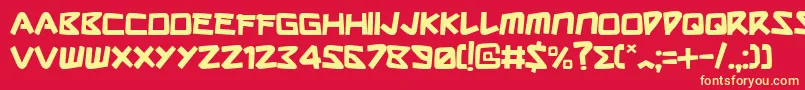 Sharkmadeinjapan Font – Yellow Fonts on Red Background