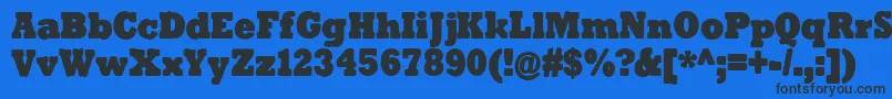 TenderGoliath-Schriftart – Schwarze Schriften auf blauem Hintergrund