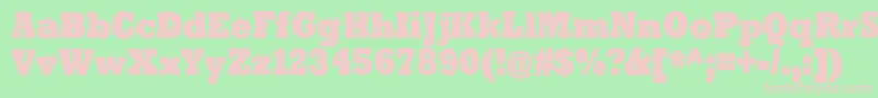 フォントTenderGoliath – 緑の背景にピンクのフォント