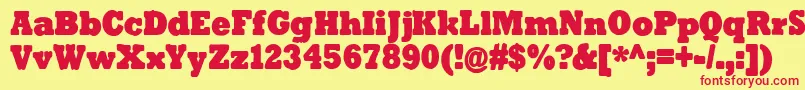 TenderGoliath Font – Red Fonts on Yellow Background